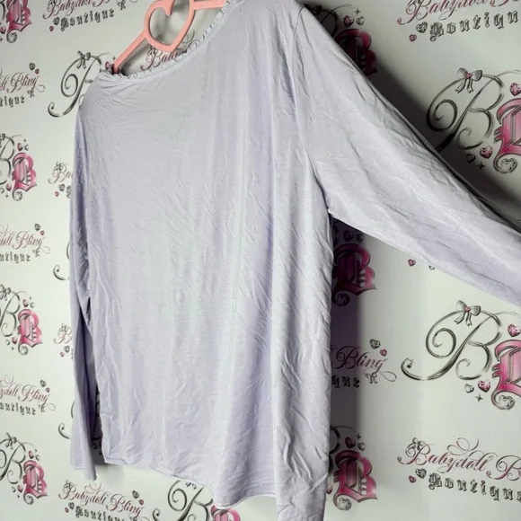 Cardigan lilac long sleeve button up ruffle frilly hem trim soft cozy comfy cute - Picture 8 of 8